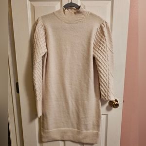Ivory BB Dakota Steve Madden Sweater Dress Medium puffy sleeves